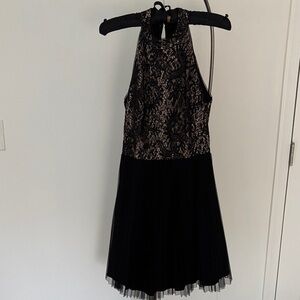 Elegant Black Lace Dress With Sequins